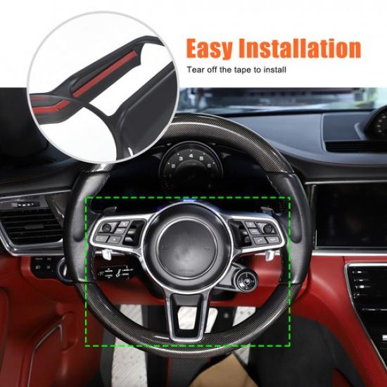 Matte Black Car Steering Wheel Trim For Porsche 718 911 Panamera Macan Cayenne