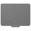 Silicone Dish Drying Mat Efficient Drain Pad 40x33x1.5cm Nonslip Kitchen Dish Drainer Pad with Raised Drain Lip for Home Counter