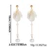 Elegant White Flower Imitation Pearl Tassel Earrings for Women Layered Petal Drop Jewelry Daily Party Birthday Gift Accessories