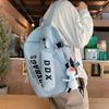 Men Lightweight Backpack Letter Print Student Schoolbag Women Large Capacity Campus Backpack with Pen Bag