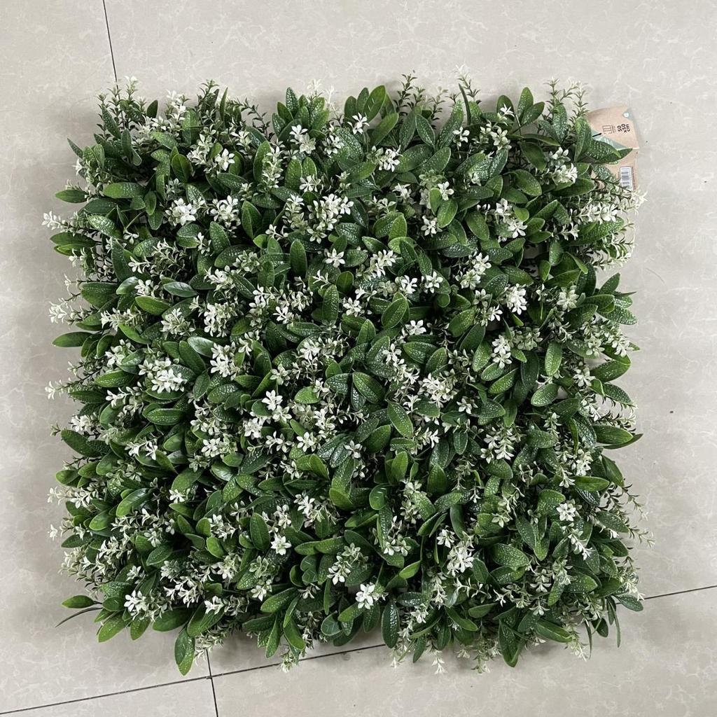 50×50cm Artificial Green Plant Wall - Plastic Vertical Garden, Fake Flower Wall, Synthetic Turf Background