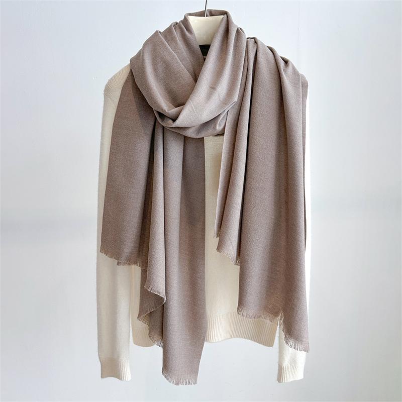 Fashion Winter Cashmere Scarf For Women Warm Solid Color Wraps Shawls Bandana Foulard Neckerchief Poncho Echarpe Pashmina Stoles