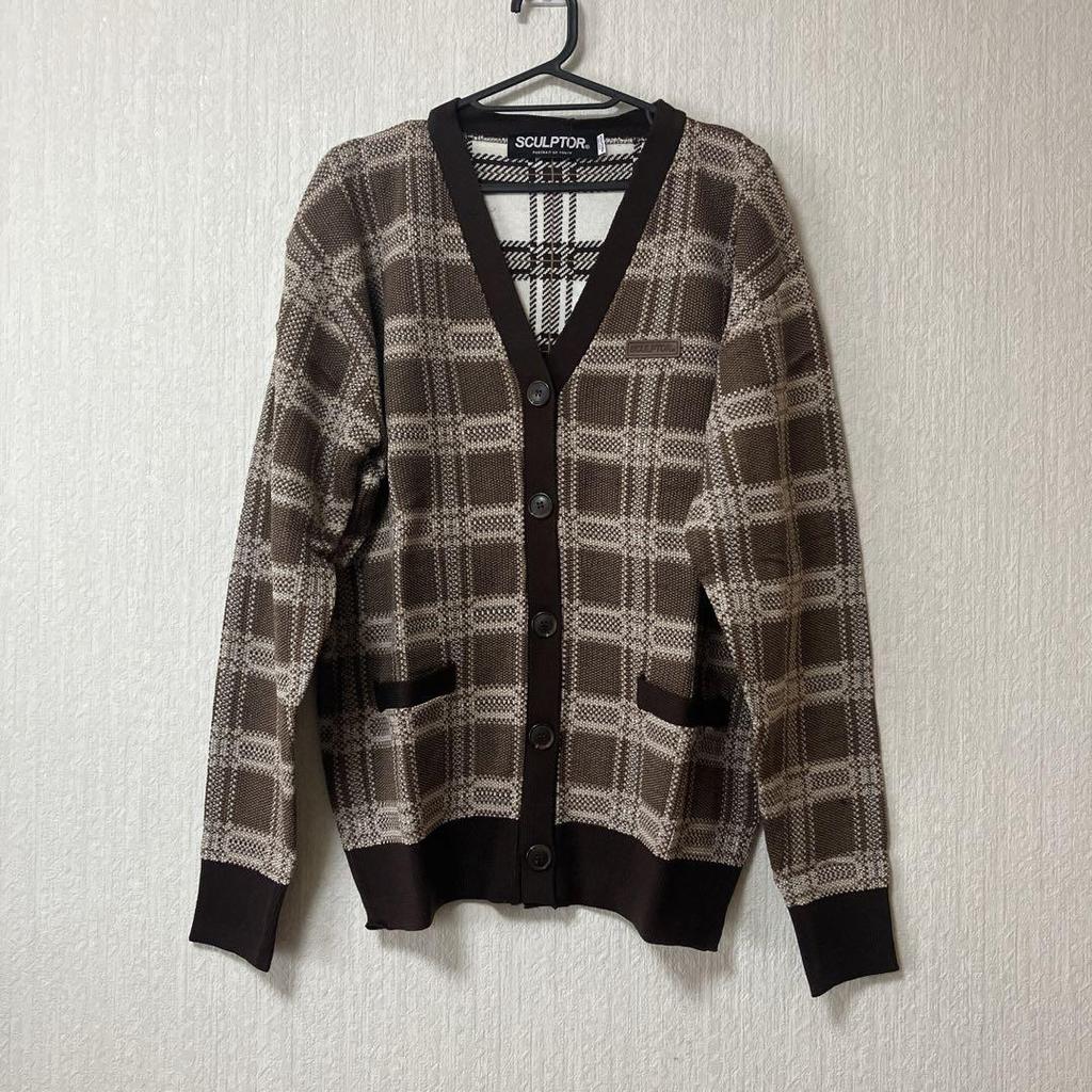 [USED] SCULPTOR checked cardigan