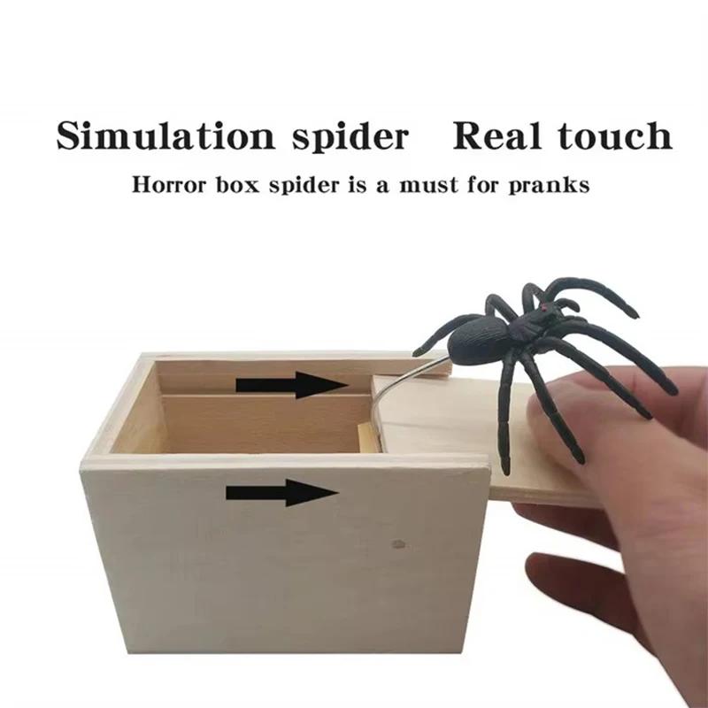 Funny Surprise Joke Prank Happy Box Wooden Spider Box Toys And Other Scary Toys Target Adult Boy April Fool Festival Party Props