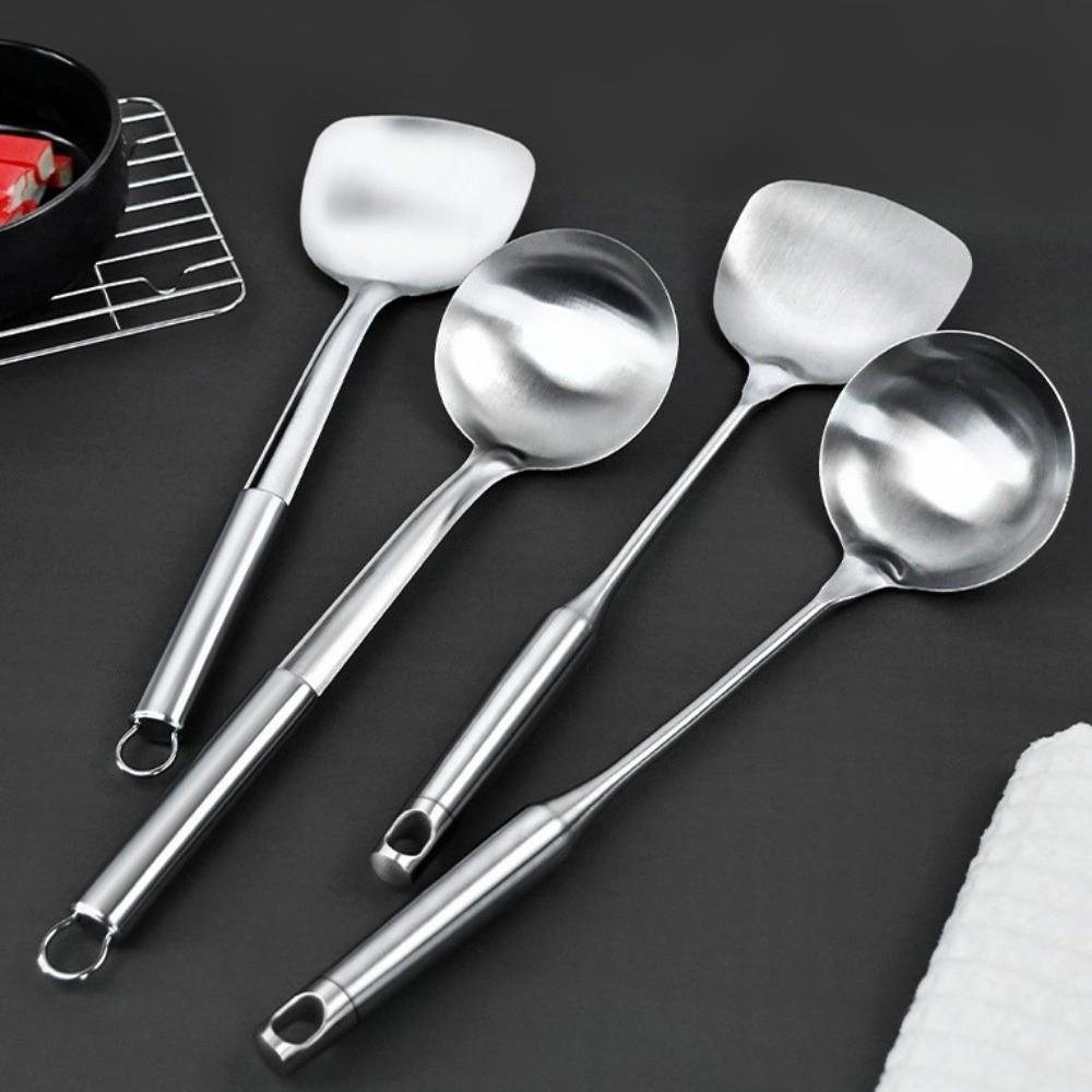 Thickened Stainless Steel Soup Ladle Rustproof Cooking Shovel Kitchen Shovel Spoon Kitchen
