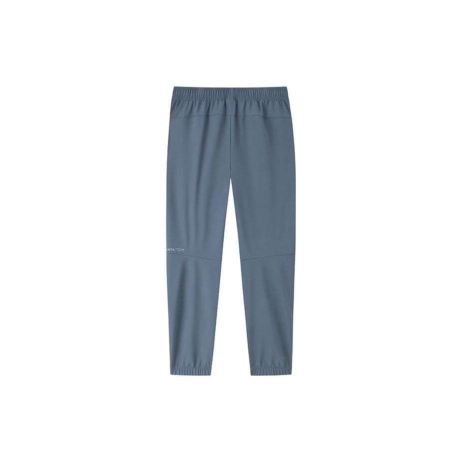 Anta Training Series Solid Color Mid Waist Breathable Straight Leg Casual Pants Men Bottoms Blue 152337342-1