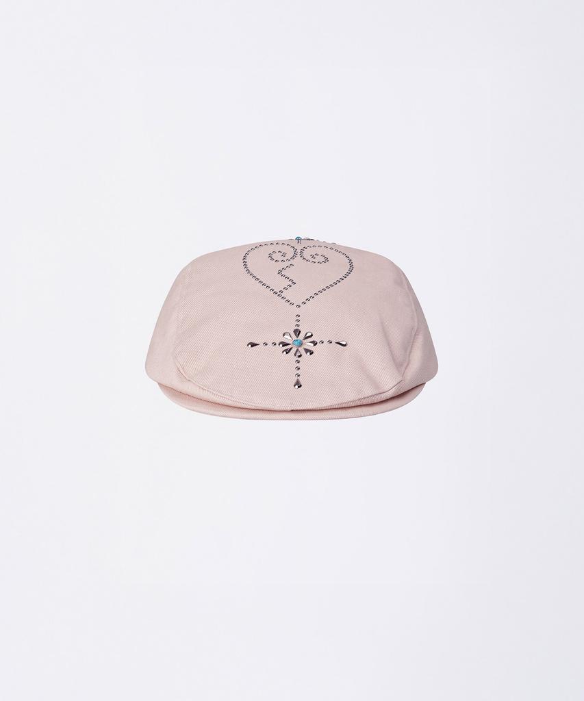 SCULPTOR Boho Stud Hunting Cap Dusty Pink