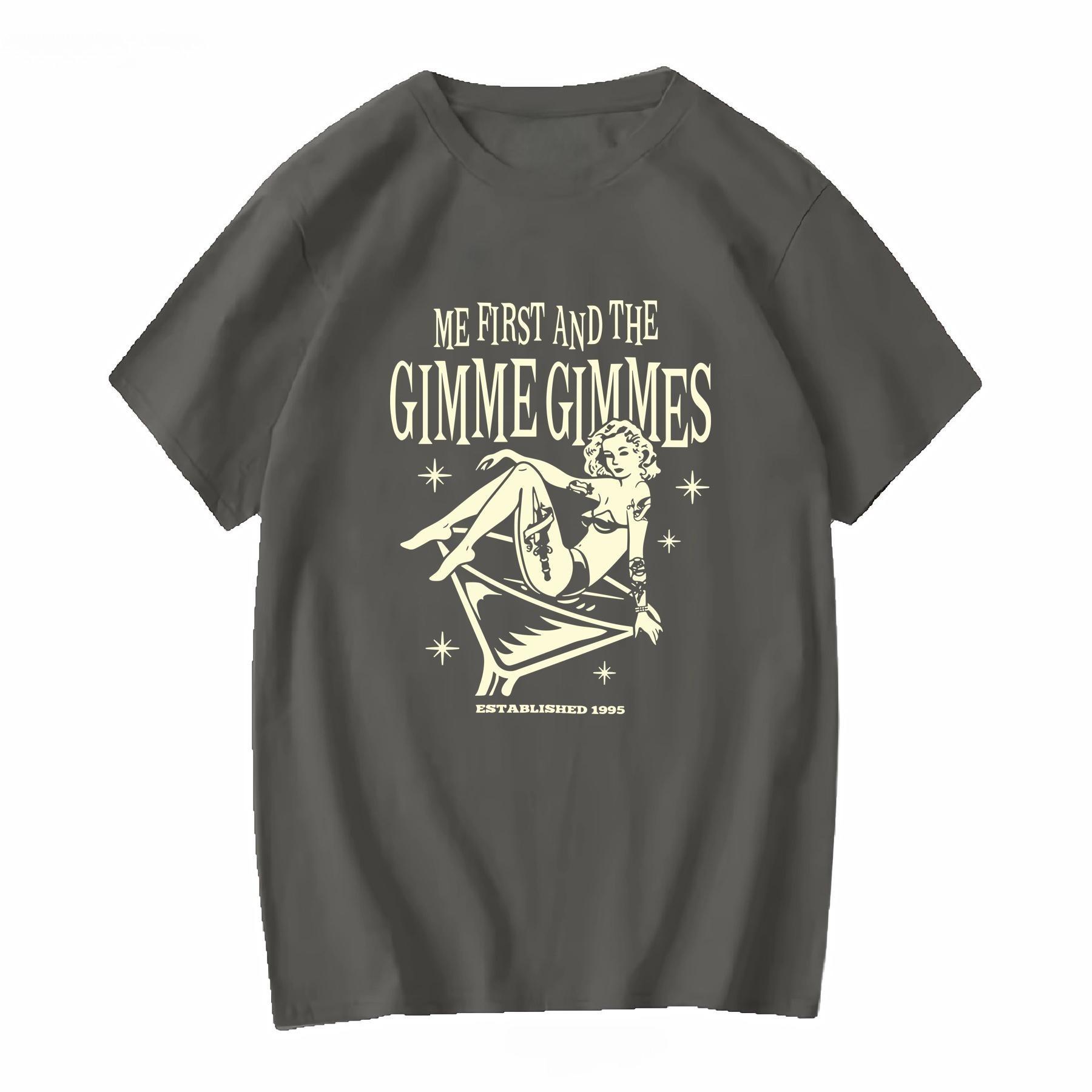 

Summer Hot Sale Loose Me First and The Gimme Gimmes Tshirt Vintage Punk Rock Band Pinup Girl Graphic Casual Streetwear Top 4XL