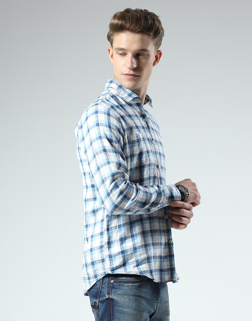 Camicia a quadri da uomo vestibilità regolare | Maniche lunghe | Colletto spread | Taschino frontale | Camicia elegante e casual da uomo