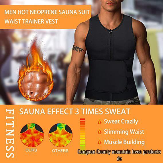 Men's Neoprene Sauna Zipper Waist Trainer Vest and Body Shaper Trimmer