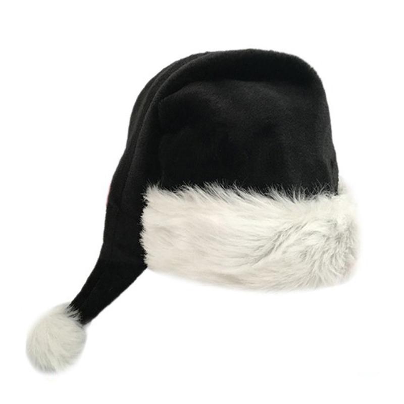 

Плюшевая рождественская шапка, черная, унисекс, рождественские шапки для взрослых и детей, удобные, Санта-Клаус, принадлежности для косплея, декор для рождественской вечеринки, подарок one size чёрный