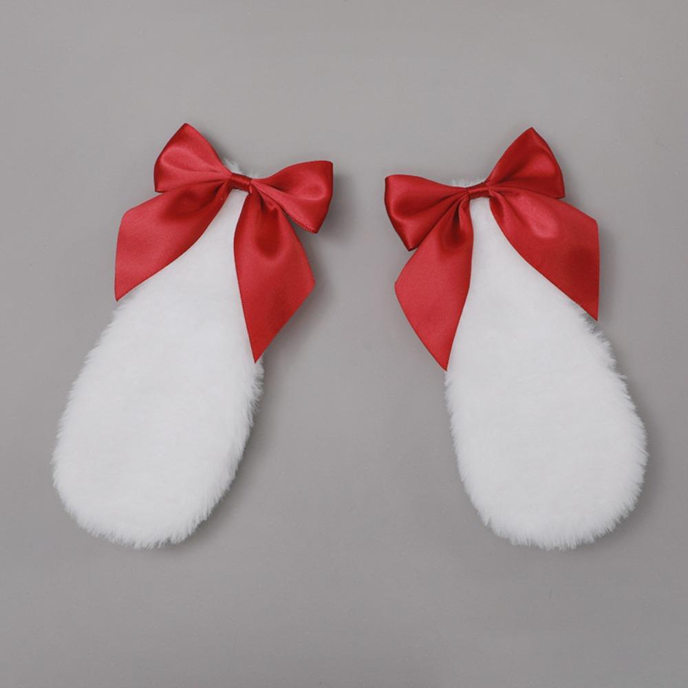 Plush Lolita Hairclips Soft Cosplay Headwear Kawaii Bunny Ears Hairpin  Party Wear