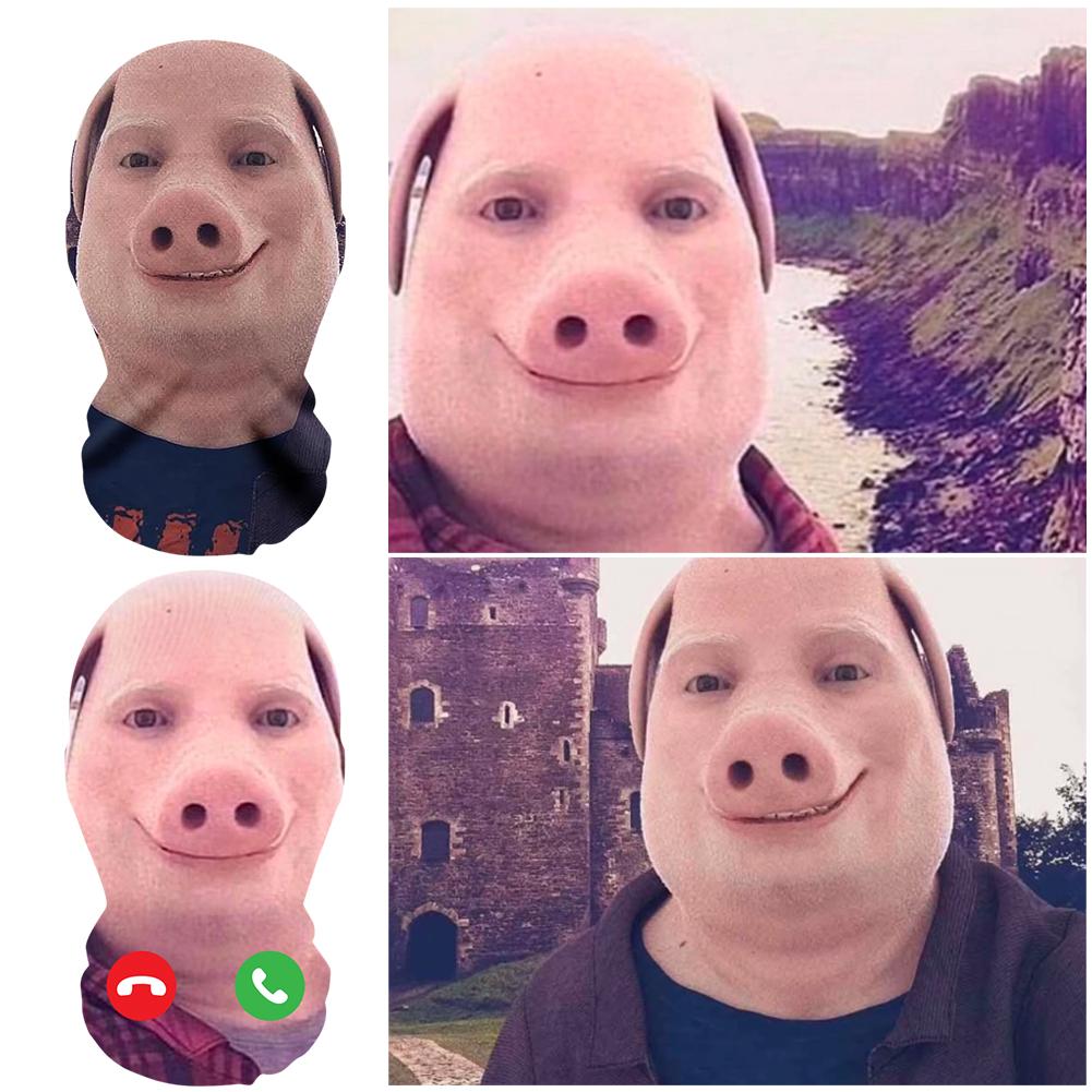 2 Stück Für John Pork ruft Interessant 3D-gedruckte nahtlose Maske John Pork lächelnd Cosplay Gesichtsmaske Party Cosplay Requisiten