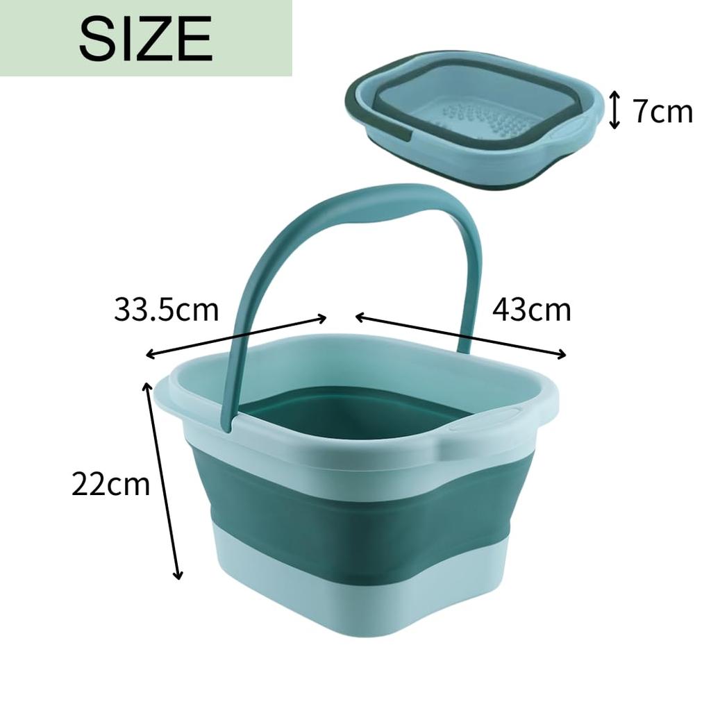 Asdays Foot Bath Folding Bucket Foot Bath Bucket Folding Lightweight Outdoor 13 Liters (Gray)