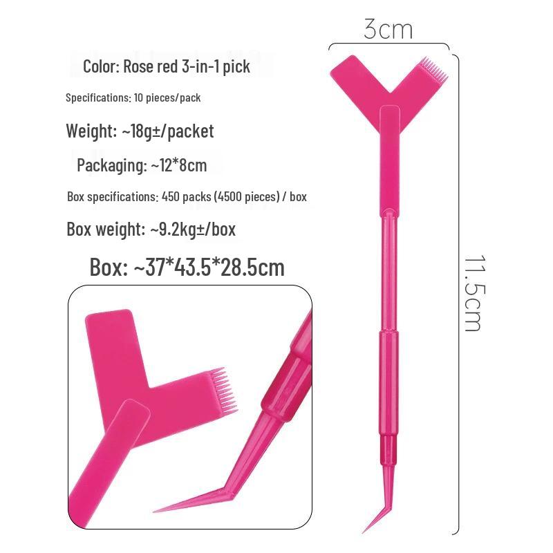 3-in-1 Eyelash Curler & Eyebrow Brush Comb Set (10 Pieces)