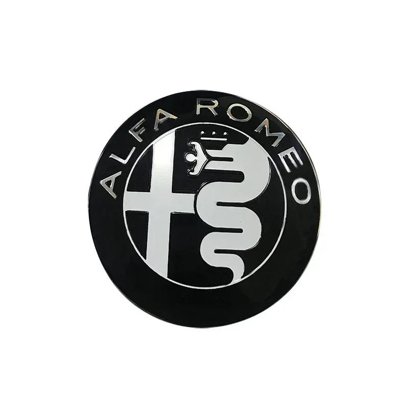 DCLLR1 74MM Car Front Rear Emblem Trunk Badge Sticker Replace Accessories for Alfa Romeo Logo Giulia 159 147 156 Stelvio Giulietta Mito