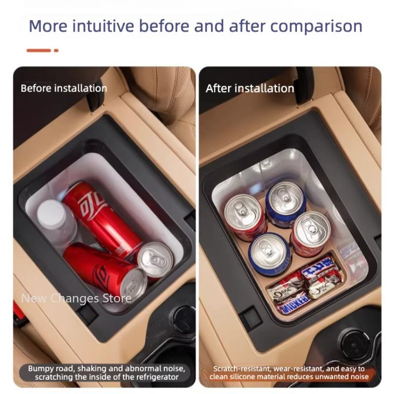 For BYD Denza B8 Central Control Refrigerator Beverage Fixing Fit Silicone Pad Anti Slip Cup Holder Modify Accessories