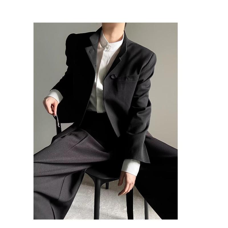 Vintage Black Bottoming Shirt Women Stand Collar Ruffles Slim Blouses Japanese Victorian Long Sleeve Blusas