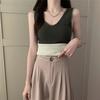 Women Thermal Tank Top V Neck Sleeveless Camisole Base Layer Thickened Fleece Lined Cami Vest Underwear Tops for Winter Cold Weather