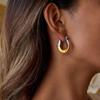 Yori Trendy Daily Geometric Polished Earrings for Women Stainless Steel Exquisite Spring Summer Trending Jewelry