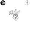High-End Titanium F136 Internal Thread Cartilage Stud Earring - European & American Trendy Fashion