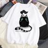Cat Mushroom Halloween top women streetwear t shirt girl comic clothing