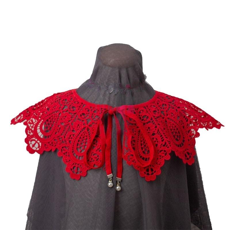 Perfect Match Venice Cotton Lace Collar Appliques,Milk White Emboridered Collar ,Cotton Floral Emboridered Collar 1 Pcs
