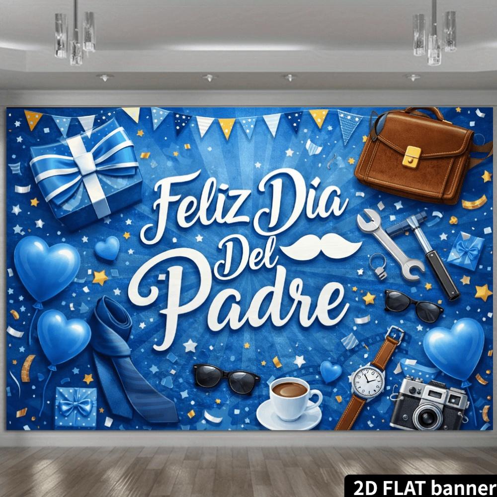 2D Plane Feliz Día del Padre Spanish Language Father's Day Background Cloth Tie Theme Tool