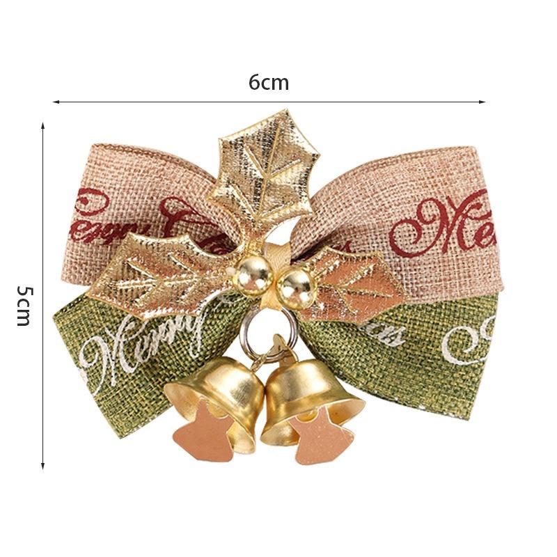 5Pcs Christmas Decor Bow Red Gold Mini Xmas Tree Hanging Bowknot for Navidad New Year Party Home Decoration DIY Wedding Decor