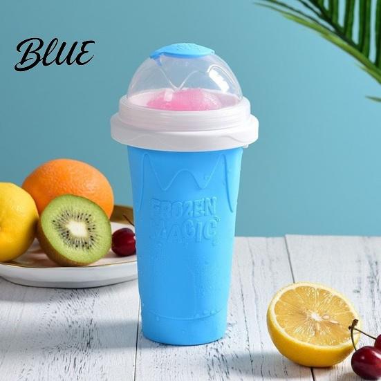 Food Grade Silicone Slush Cup Maker Cup  Portable Squeeze Ice Smoothie Refreshing Slushie with Lid  for Juice Milk Soda Family Summer