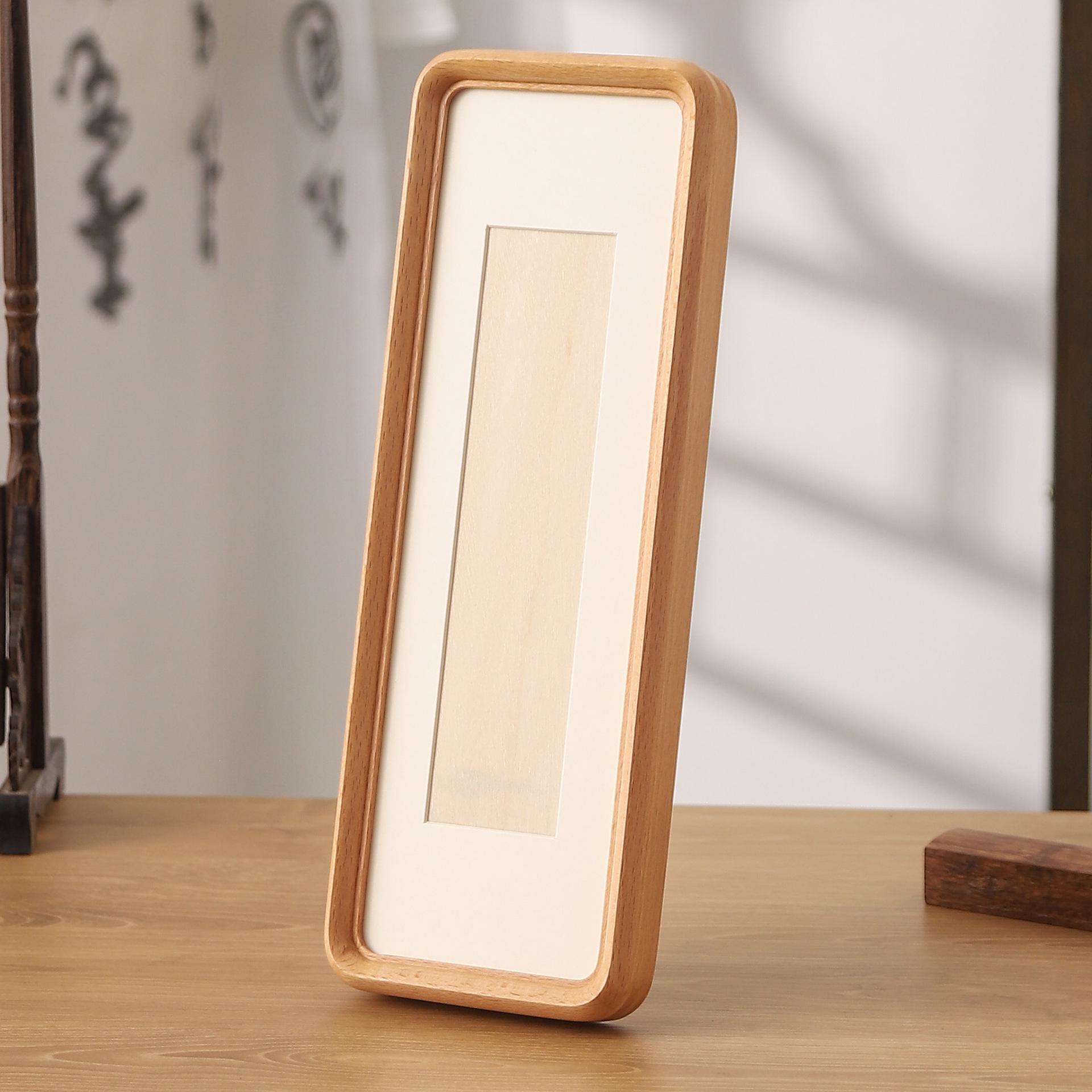 

Китайская узкая настенная рама из массива дерева для картин и каллиграфии — украшение для дома или офиса. Inner diameter 10*30cm(opening size 5*20cm)