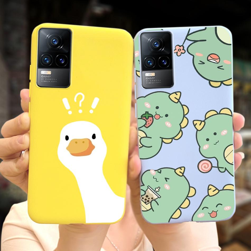 For Vivo V21e Case Vivo V21E 4G V 21E V2061 Lovely Cartoon Candy Color Soft Silicone TPU Phone Back Cover