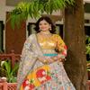 Multicolour Printed Lehenga Set with Animal Motifs