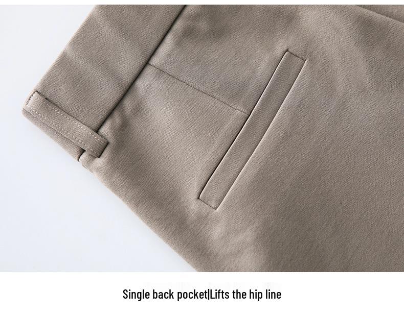 Women's Cotton-Blend Stretch Slimming Pants - Plus Size, Straight-Leg, Spring/Autumn 2025