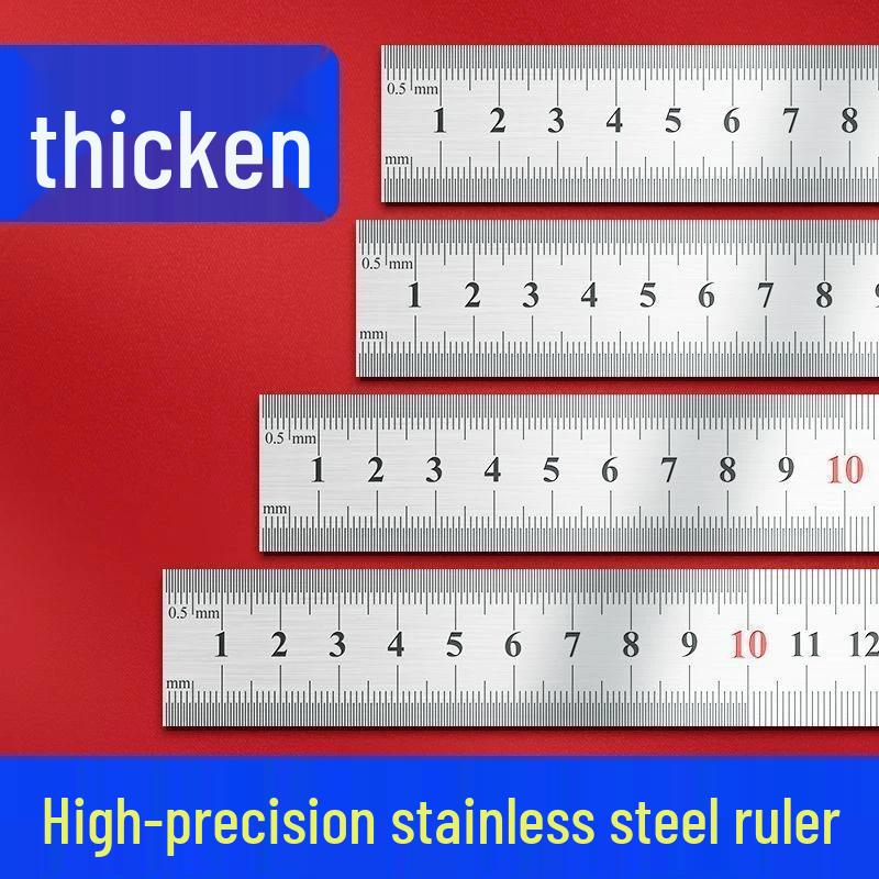 Premium Stainless Steel Double-Sided Ruler for Drafting and Measuring