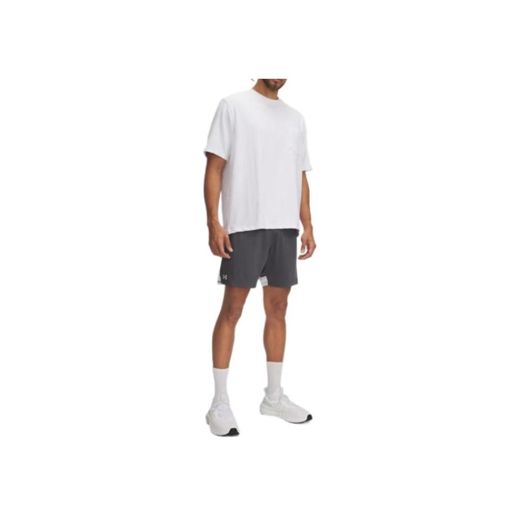Under Armour Tech Vent Comfortable Versatile Three-Quarter Casual Shorts Men shorts Gray White 1388645-027