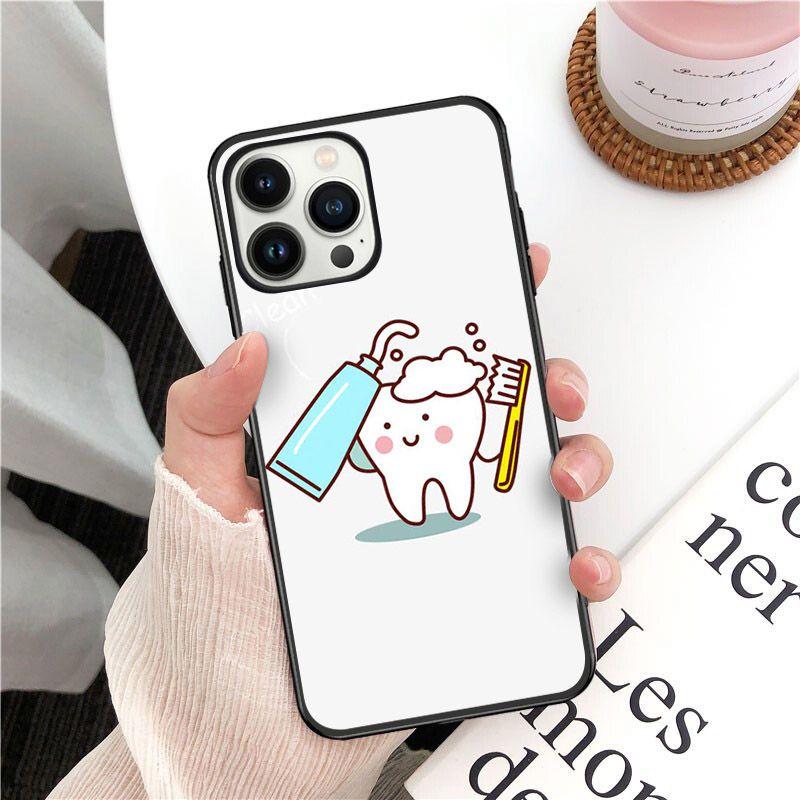 

soft funda Dentist Dental Crowned Tooth Phone Cover For iphone 14pro 11pro 12 13pro max 5 6s xs 7 8plus SE xr 12mini Coque Cases Iphone 14PRO MAX