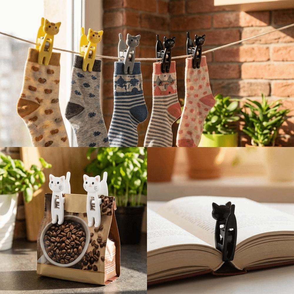 6Pcs Plastic Cute Windproof Clips Small Size Memo Paper Clips Cartoon Clips Hand Account Making