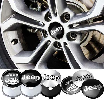 4pcs 56mm Car Wheel Center Hub Stickers 60mm Tire Center Hub Caps For Grand Cherokee Wrangler Renegade Compass Accessories