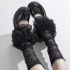 Women Ruffle Lace Leg Warmer Sweet Knee Highs Socks Mesh Flared Leg Socks Princess Leg Sleeves Halloween Costumes