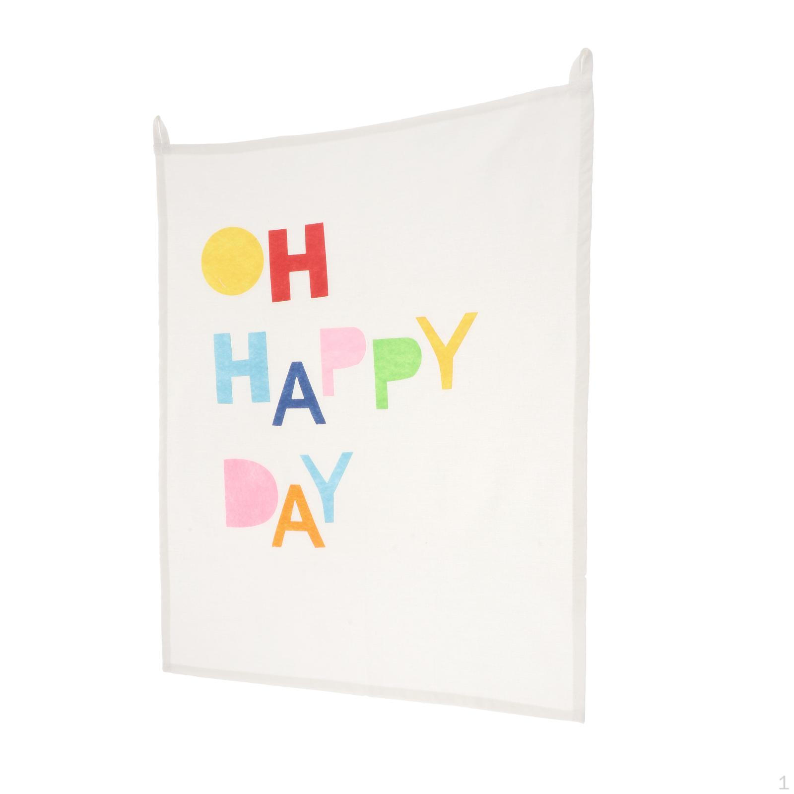 Birthday Tapestry Colorful Letter Backdrop Cloth Party Decor oh happy day