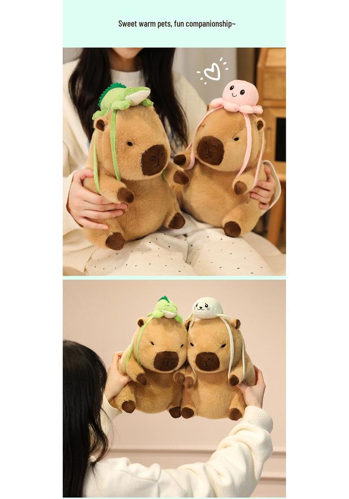 Capybara Plush Toy Hat Backpack - Adorable Gift for Girls