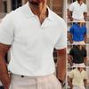 Herren Waffel Golfhemd Kurzarm Hemd mit Kentkragen Texturiertes Lässiges Sommerhemd für Büro Straße Urlaub Strandbekleidung