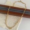Chic Gold Double-Layer Round Bead Necklace: French Style, High-End Luxury Clavicle Chain for Women