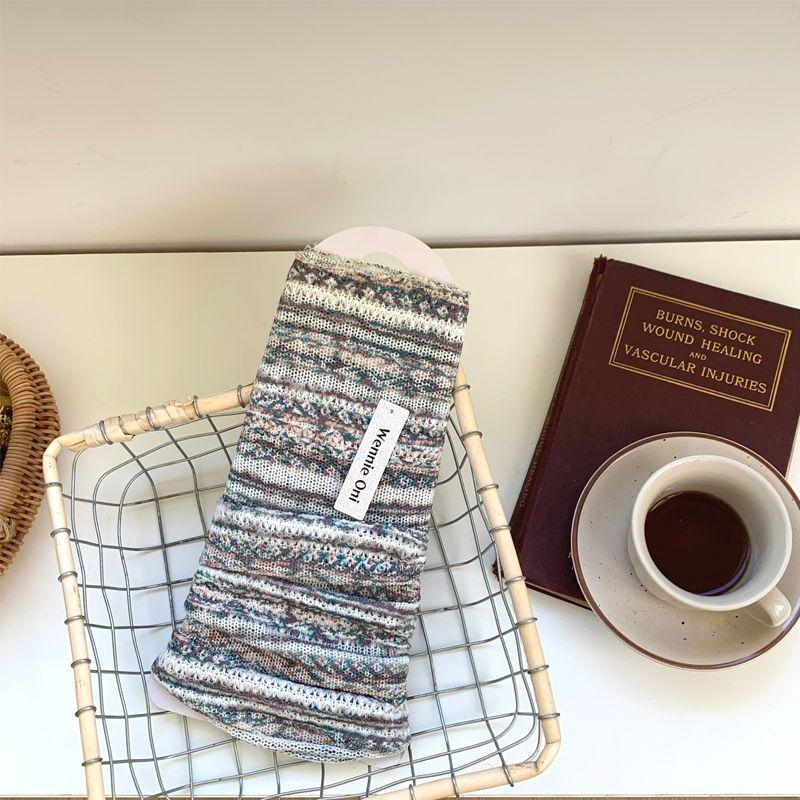 

Винтажный этнический стиль толстая хлопковая нить до колена икры присборенные гетры для ног с индивидуальностью корейский стиль универсальные тонкие полосатые нарукавники для ног икры One Size