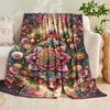 A Luxurious And Symmetrical Pattern of 1pc Mandala Gemstone Flower Soft, Warm, And Smooth Fleece Blanket, Perfect for Napping, Covering While Watching