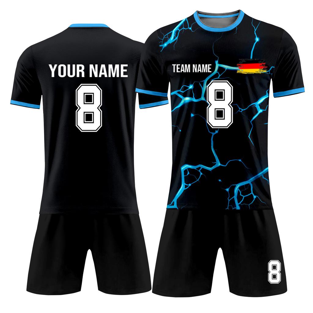 Individuelles zweiteiliges Set aus Fußballtrikots für Erwachsene und Kinder