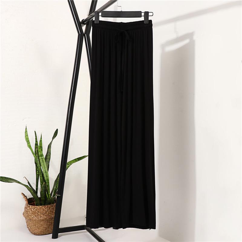 Pantalon large taille haute en soie glacée pour femme