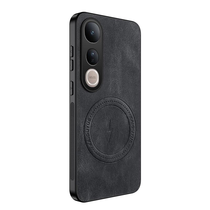 

For VIVO V50 Lite Luxury Sheep Skin for Magsafe Magnetic Wireless Charging Matte Cover for VIVO V 50 V50lite Anti-drop Bumper For VIVO V50 Lite чёрный