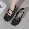 Suede Single Shoes Spring New Square Head Shallow Mouth Crystal Rivet Buckle A Line with Soft Sole Non-slip Flat Shoes